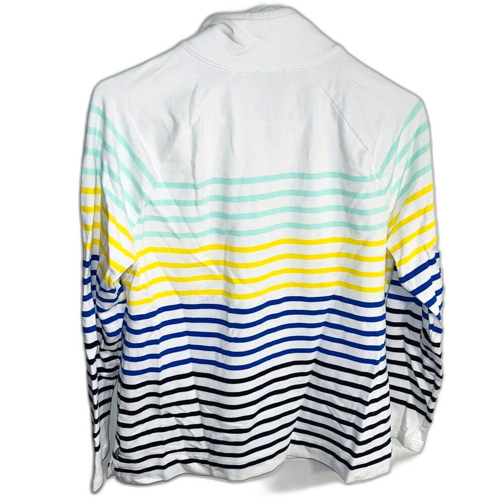 T for Talbot Women's Half Zip Cotton Striped Pullover SZ M NEW - Picture 3 of 6